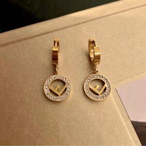 FENDI Gold and Silver HOOP Earrings
